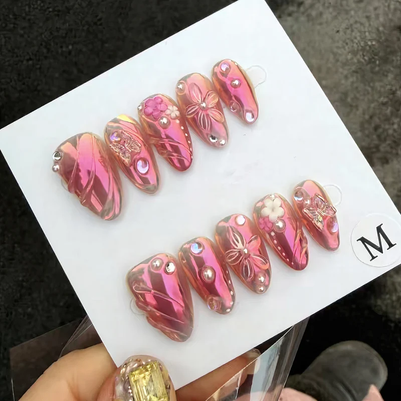 Blumenverzierte Press-On Nail Art Set Karnz 1790636707
