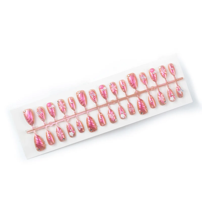 Blumenverzierte Press-On Nail Art Set Karnz 1790636707