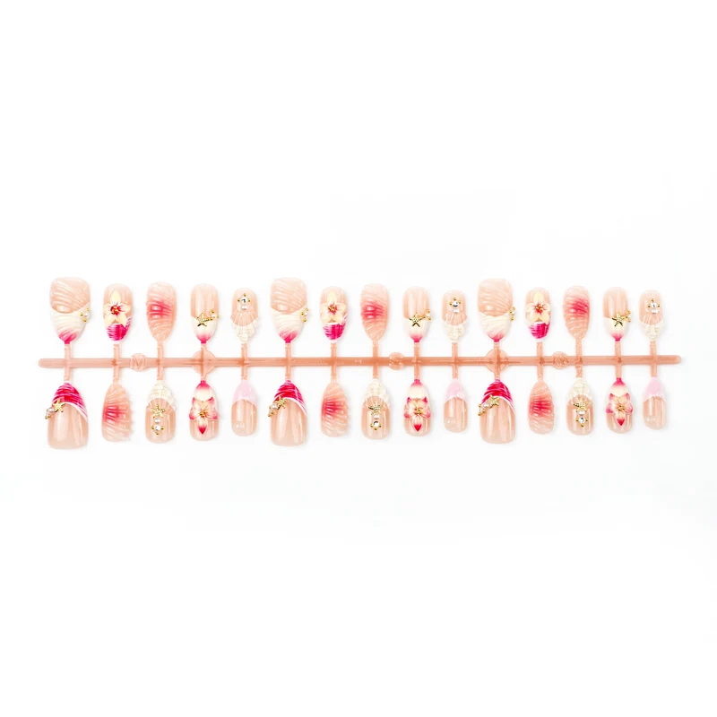Floral dekorative Press-On Nagelkunst Set Karnz