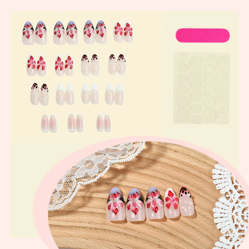 Floral Artistic Press-On Nail Set Karnz