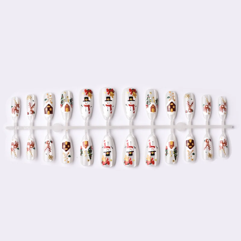 Festliches Winter-Themen Press-On Nagelkunst Karnz