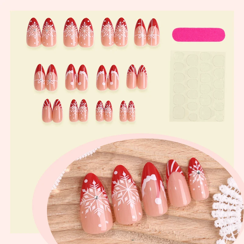 Festliches Themen-Press-On-Nagelkunst-Set mit Feiertagsdesigns Karnz