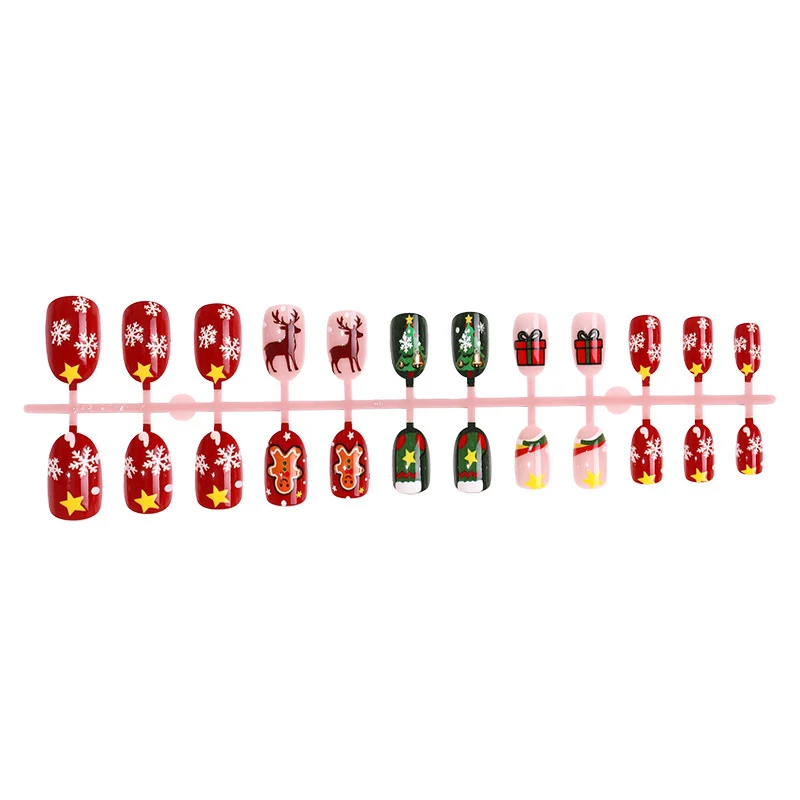 Festliches Urlaubs-Themen Press-On Nagelkunst Set Karnz
