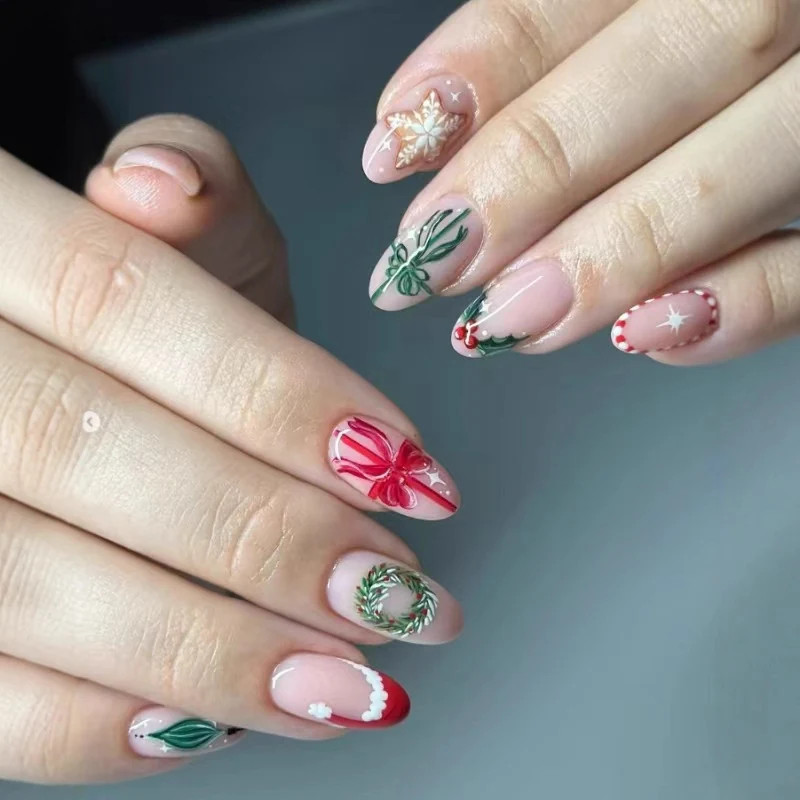 Festliche Feiertags-Themen Press-On Nagelkunst Set Karnz 1790636676