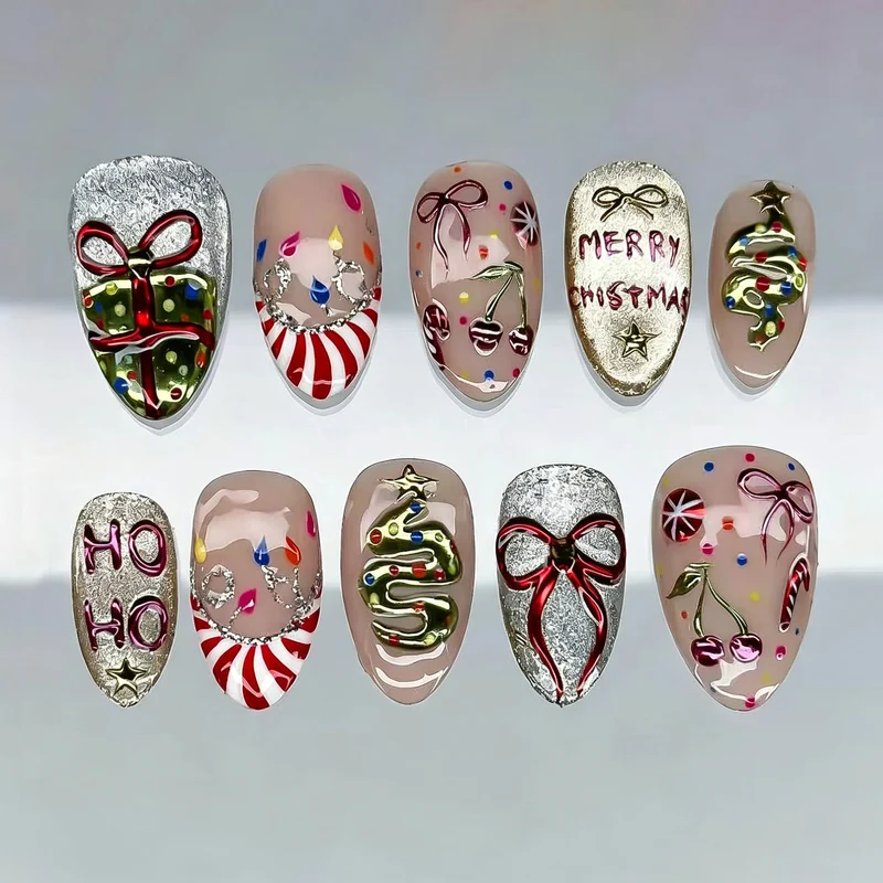 Festliches, urlaubsbezogenes Press-On-Nagelkunst-Set Karnz 1790636495