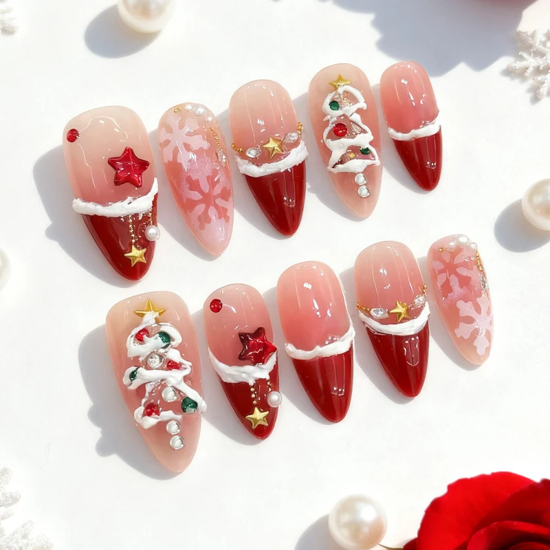 Festliches Weihnachts-Themen Druck-Nagelkunst-Set Karnz 1790636425
