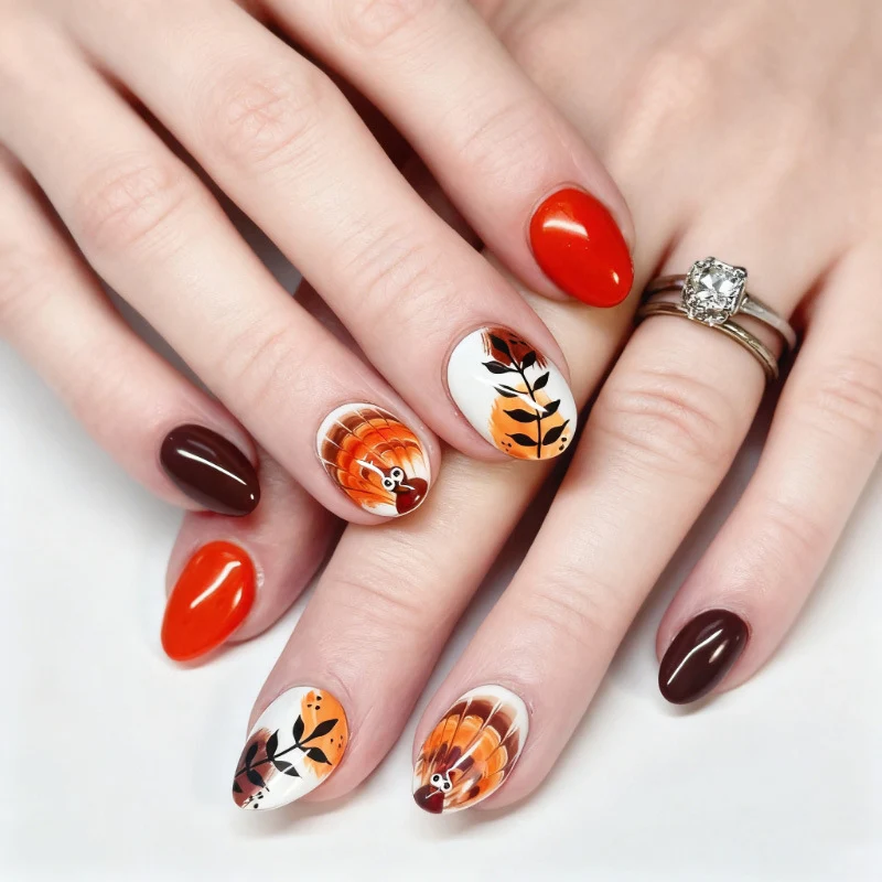 Herbst-Themen Dekorative Press-On Nagelkunst Set Karnz