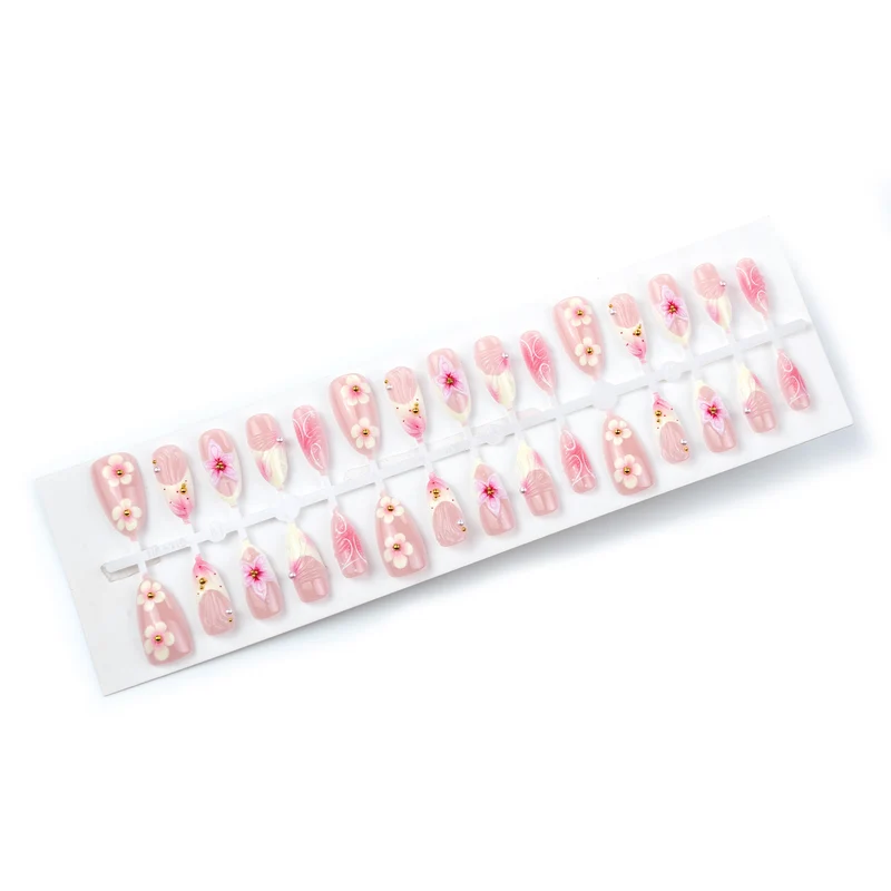 Exquisite Floral Press-On Nail Art Karnz