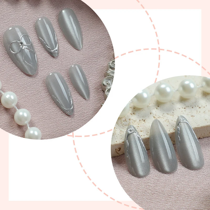 Elegante Stiletto Press-On Nagelkunst Karnz