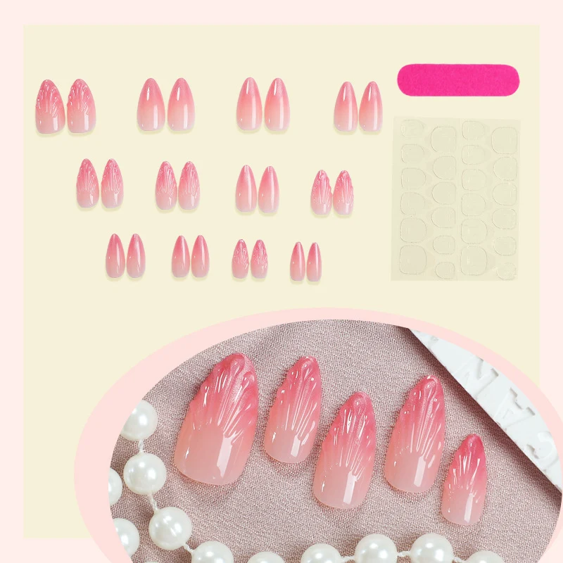 Elegantes Press-On-Nagelkunst-Set mit strukturiertem Finish Karnz