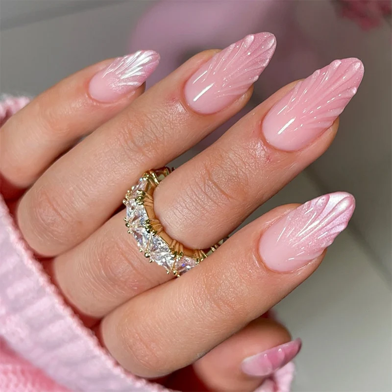 Elegantes Press-On-Nagelkunst-Set mit strukturiertem Finish Karnz