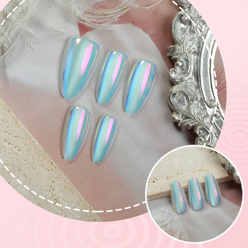 Elegantes Press-On-Nagelkunstset mit irisierendem Finish Karnz
