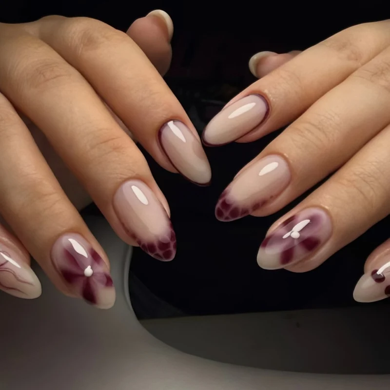 Elegante Ombre Druck Nägel Karnz