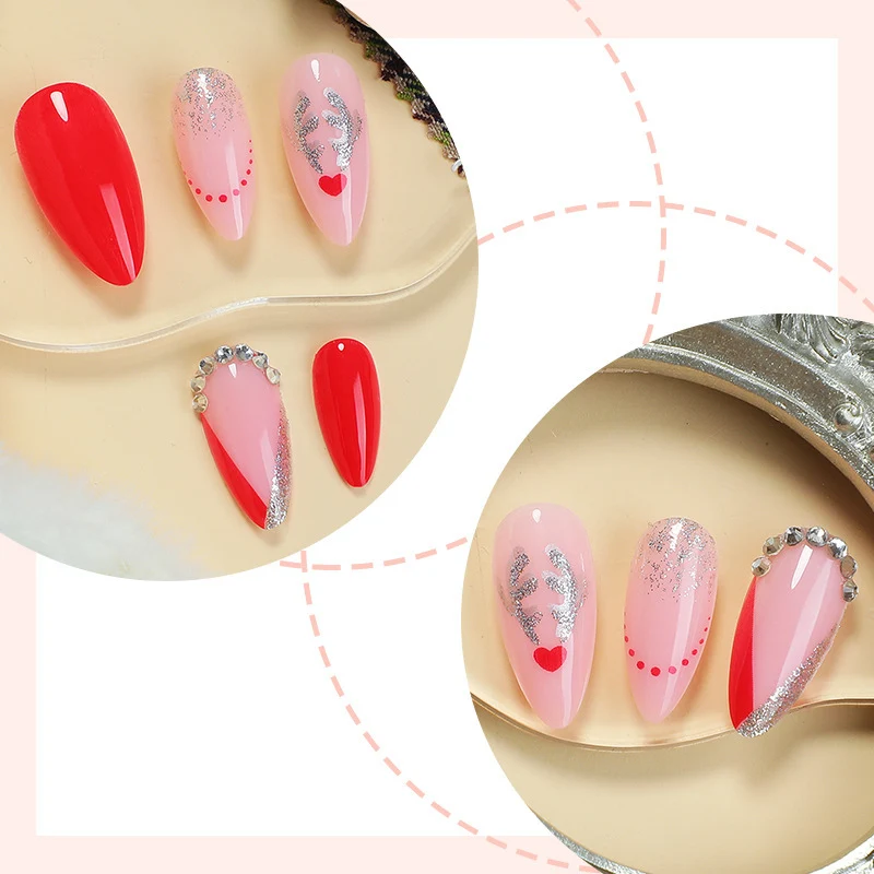 Elegantes Glamouröses Press-On Nagelkunst Set Karnz