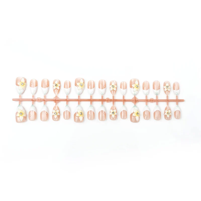 Elegantes Floral Press-On Nail Set Karnz