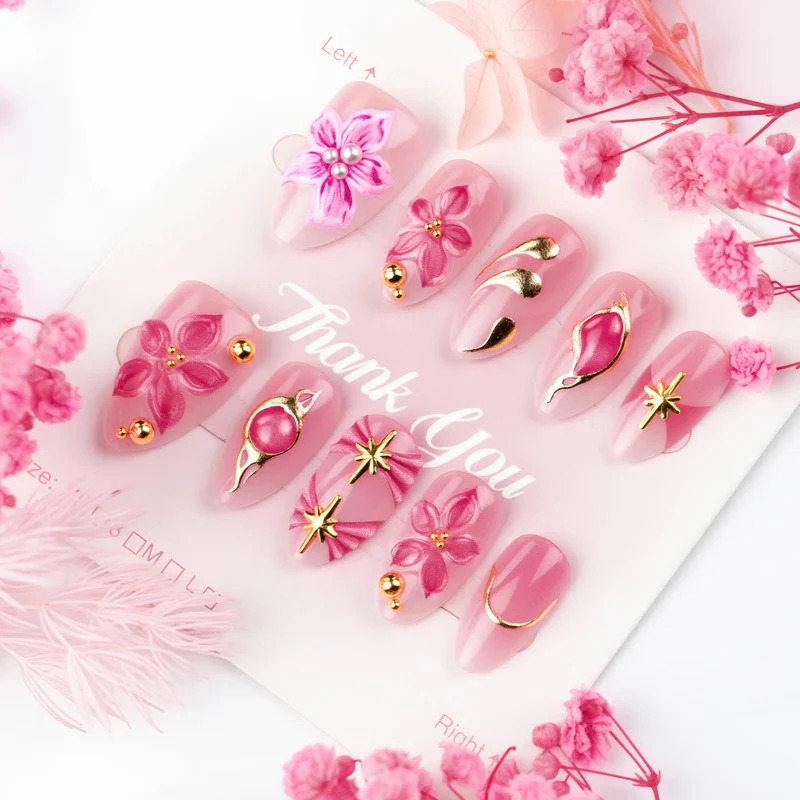 Elegante Blumen-Design Aufkleben-Nagelkunst Karnz