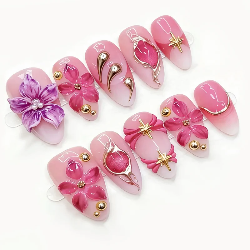 Elegante Blumen-Design Aufkleben-Nagelkunst Karnz