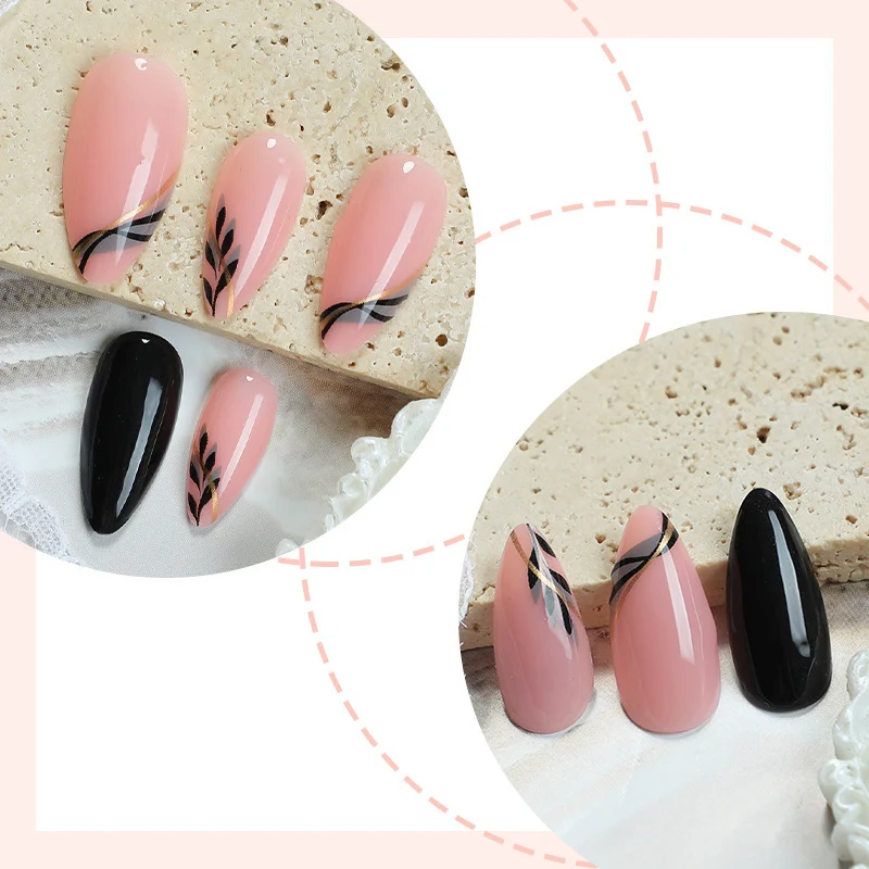 Dekorativer Press-On-Nagelsatz mit eleganten Designs Karnz