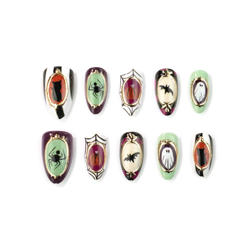 Dekoratives Halloween-Themen Press-On Nagelkunst-Set Karnz