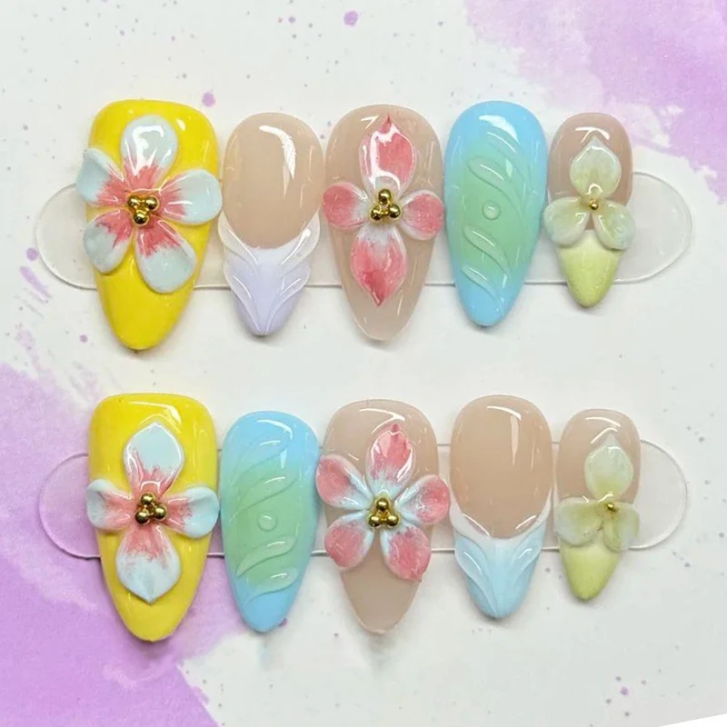 Dekoratives Floral Press-On Nagelkunst-Set Karnz 1790636705