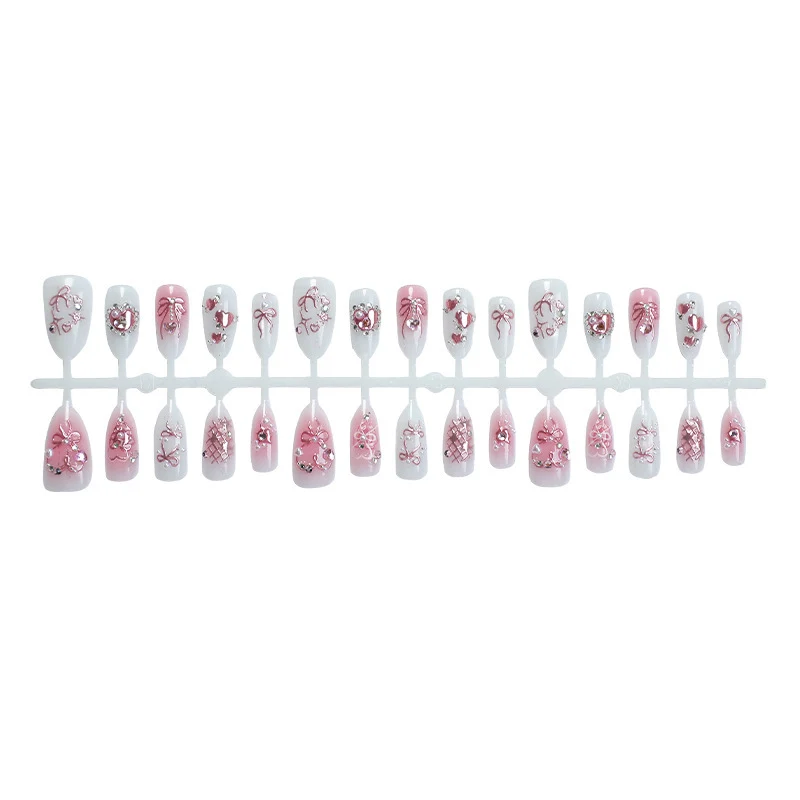 Dekorativer Schleifen-Knoten Press-On Nagel Set Karnz