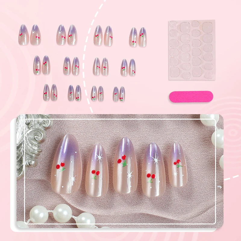 Kirschblüten-Themen Press-On Nagelkunst Karnz