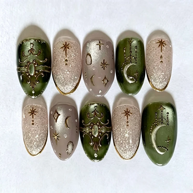 Celestial Themed Press-On Nail Art Set Karnz