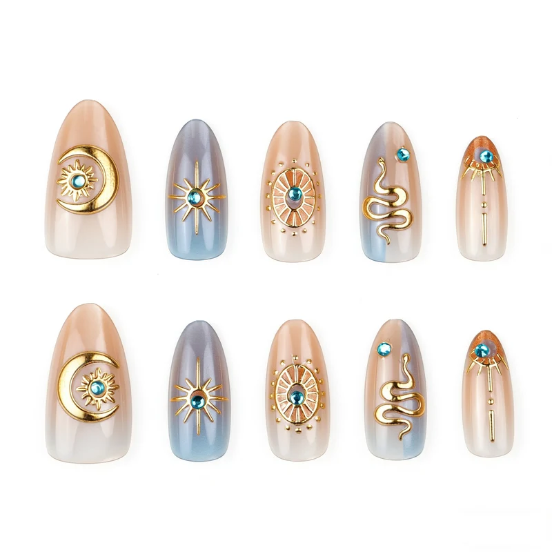 Himmlisch inspiriertes Press-On-Nagelkunst-Set Karnz