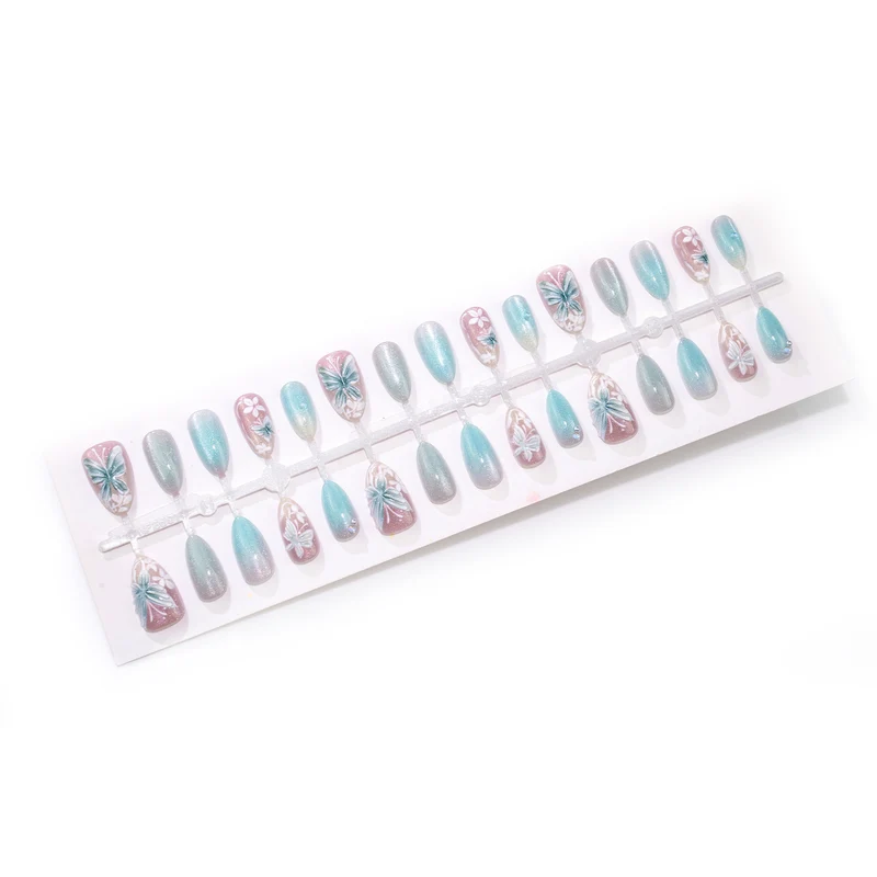 Butterfly Floral Press-On Nagelkunstset Karnz