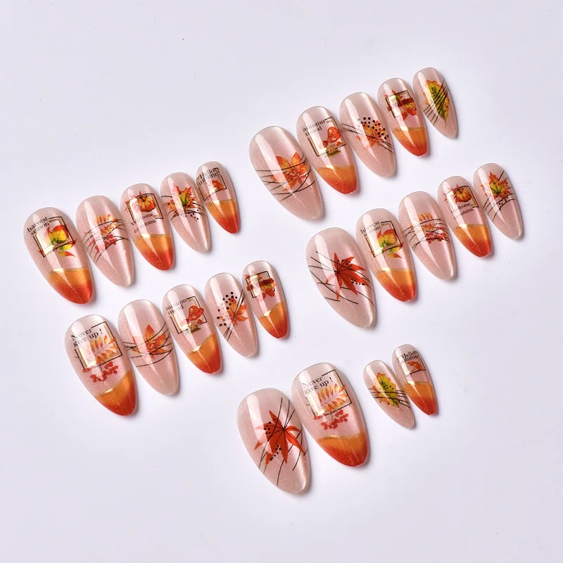 Herbst-Themen Dekorative Press-On Nail Art Karnz