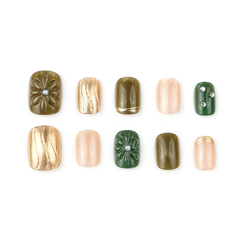 Künstlerische Texturierte Press-On Nagelkunst Karnz