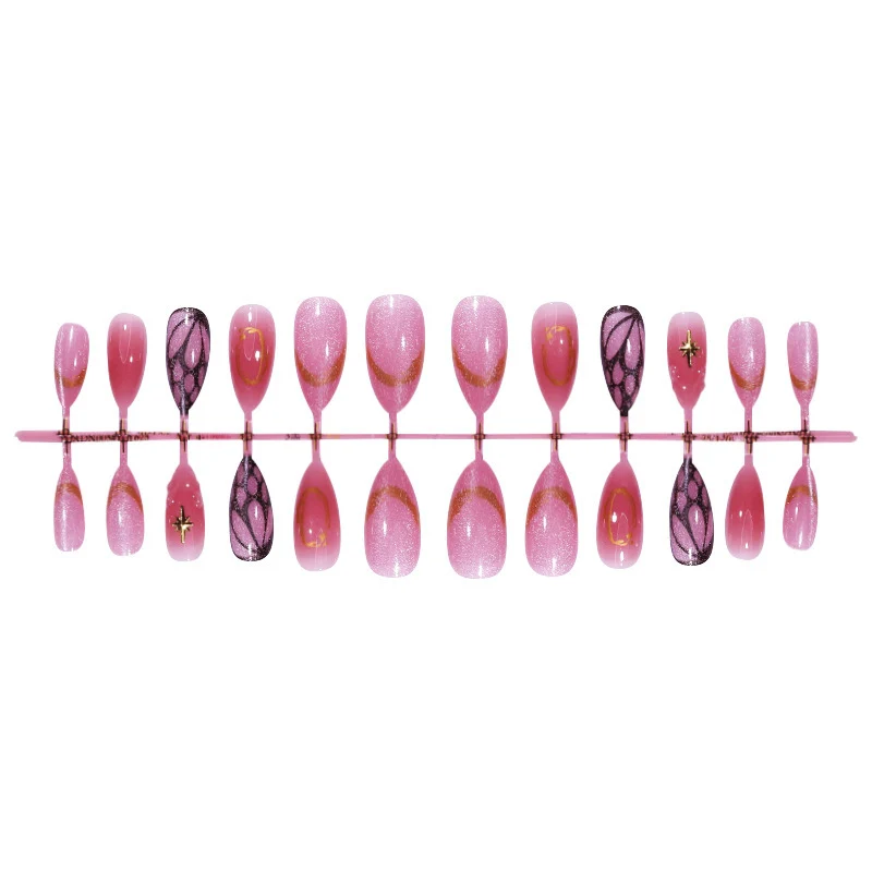 Künstlerisches Press-On Nagelkunstset mit eleganten Designs Karnz
