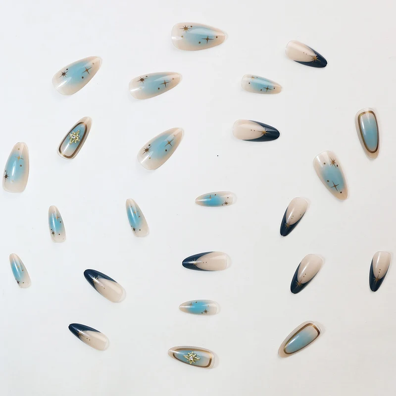 Künstlerische Ombre Press-On Nagelkunst Karnz