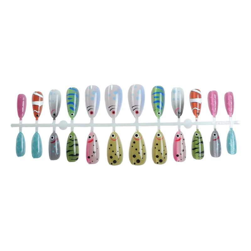 Künstlerische Marineleben Press-On Nagelkunst Karnz