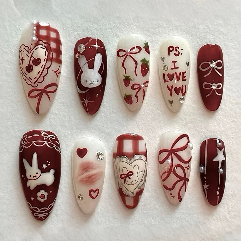 Künstlerisches Liebesthema Druck-Nagelkunst-Set Karnz
