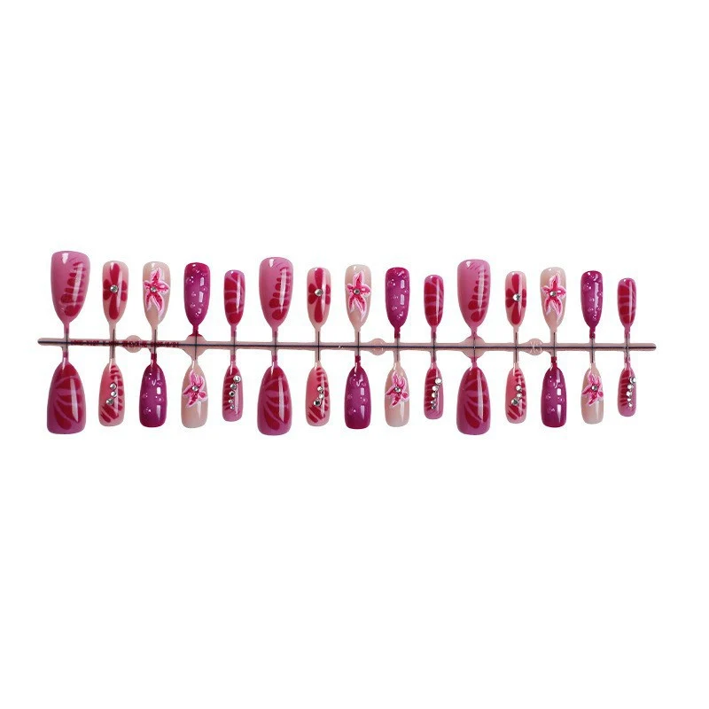 Künstlerische Lange Stiletto Press-On Nagelkunst Karnz