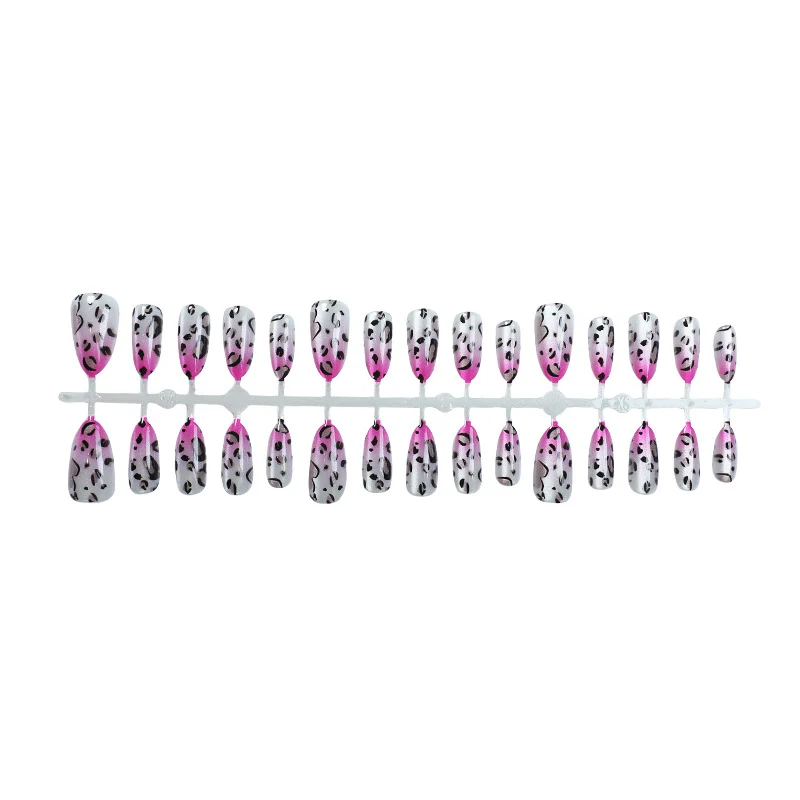 Künstlerisches Leopard-Print-Gradient Press-On-Nagelset Karnz