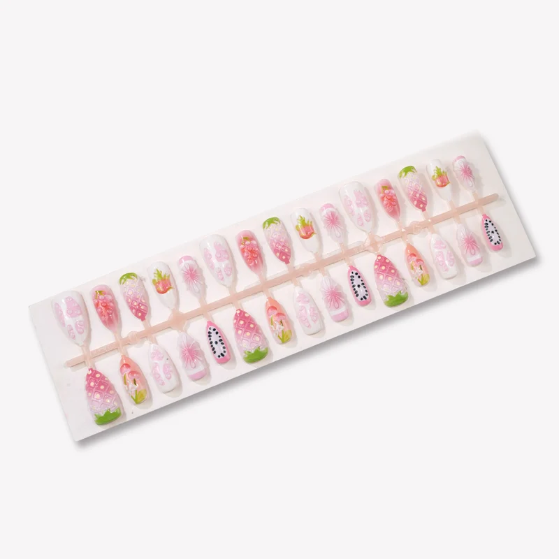 Künstlerisches Obst-Themen Press-On Nagelkunst Set Karnz