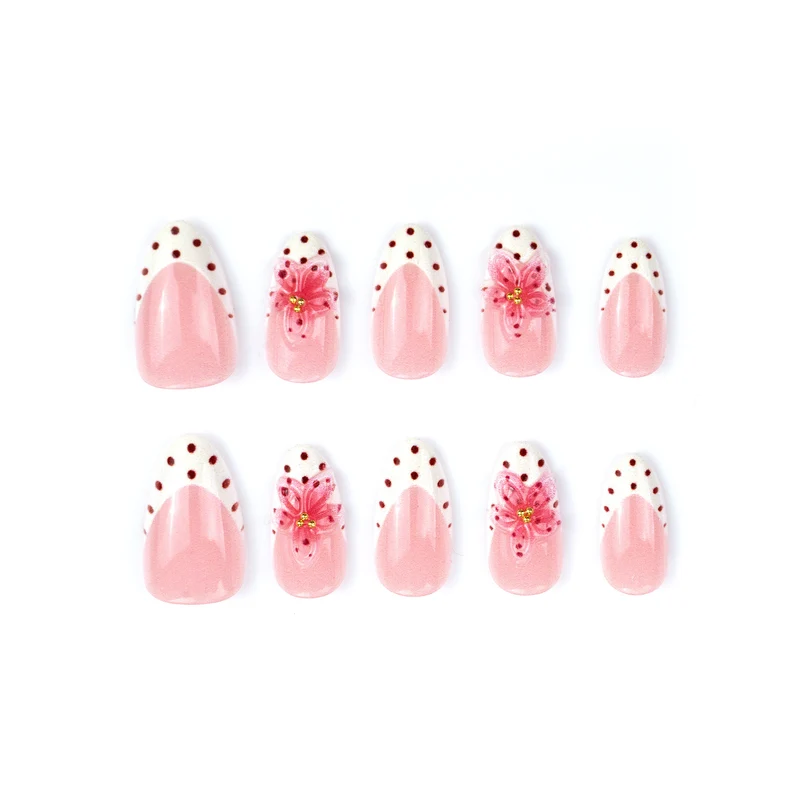 Künstlerisches Floral Press-On Nagelset Karnz