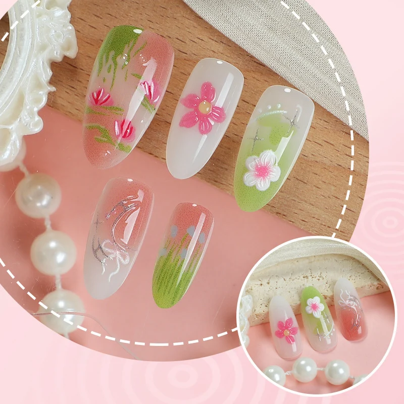 Künstlerische florale Nagelspitzen Karnz