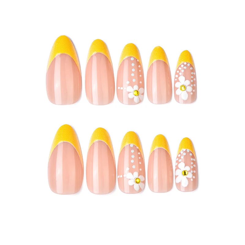 Künstlerisches Floral Design Press-On Nagelkunstset Karnz