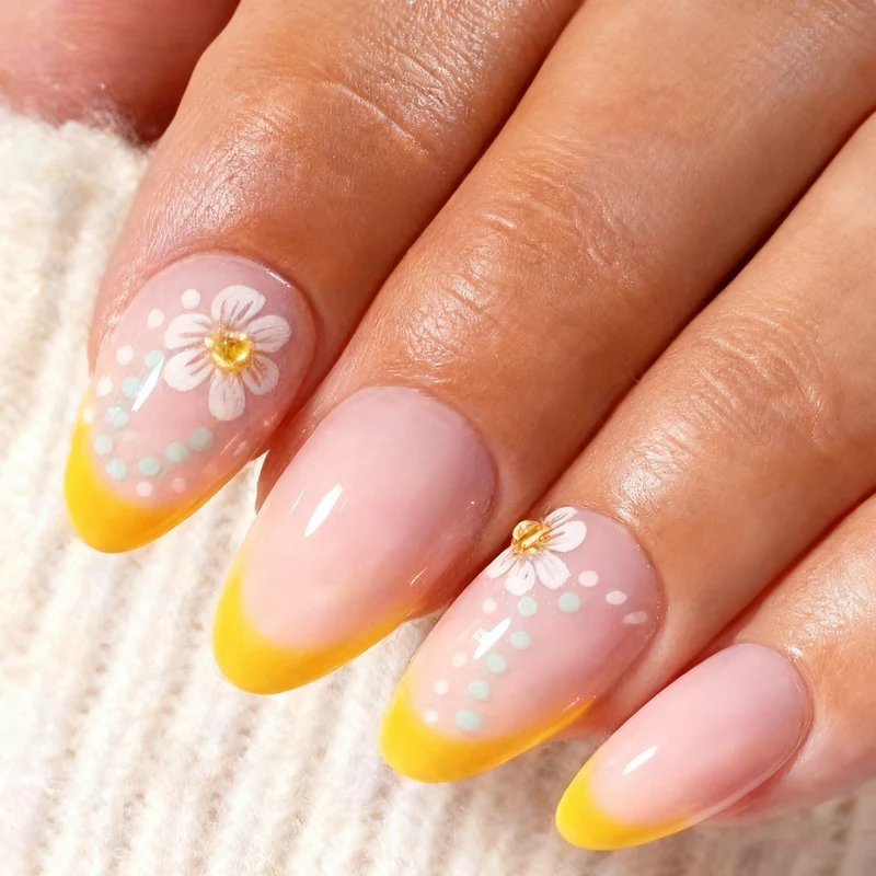 Künstlerisches Floral Design Press-On Nagelkunstset Karnz