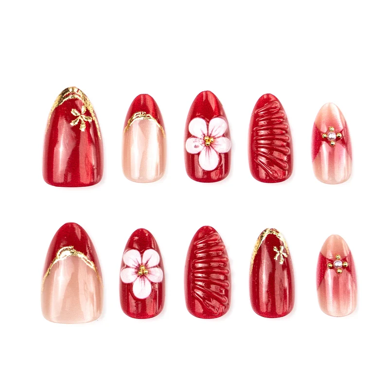 Künstlerische florale und Ombre Druck-Nagelkunst Karnz