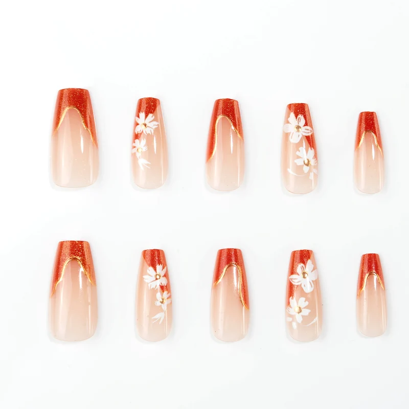 Künstlerisches floral akzent Aufkleber-Nagelset Karnz
