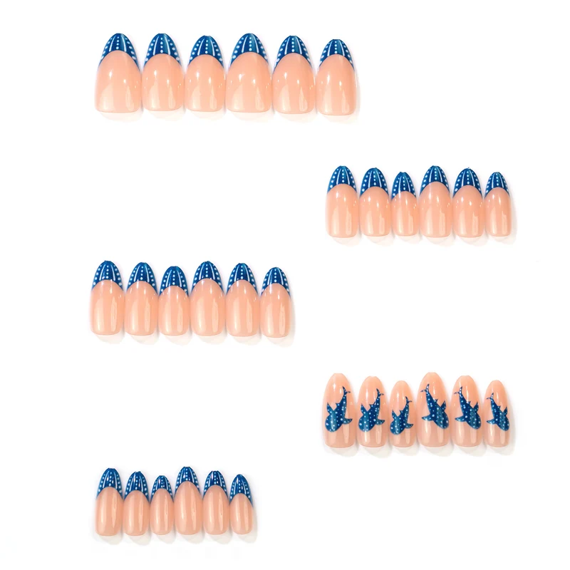 Künstlerisches Delfin-Themen Press-On Nagelkunst Set Karnz