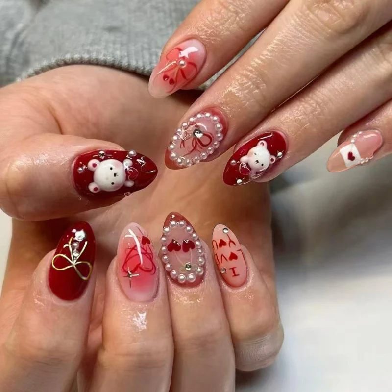 Künstlerisches dekoratives Press-On-Nagelset Karnz