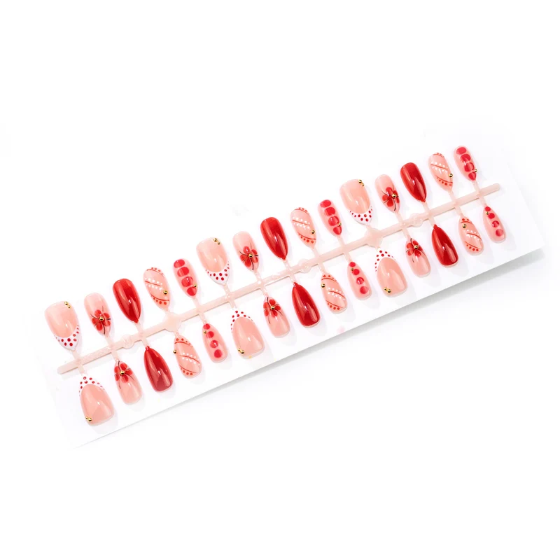 Künstlerisches Blumen-Thema Press-On Nail Set Karnz