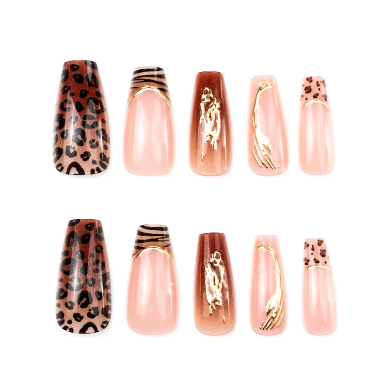 Animal Print Press-On Nail Art Set Karnz