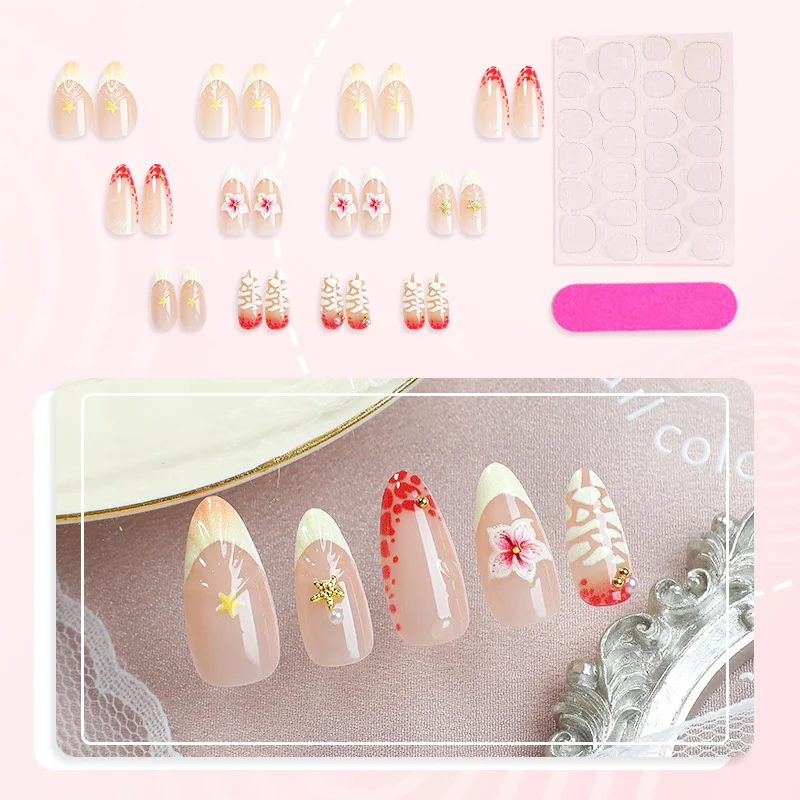 3D Floral Press-On Nail Art Set Karnz