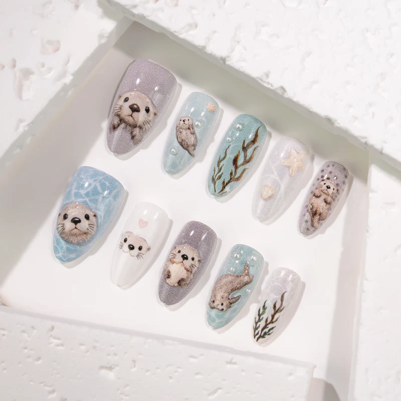 3D Tier-Themen Press-On Nagelkunst Set Karnz